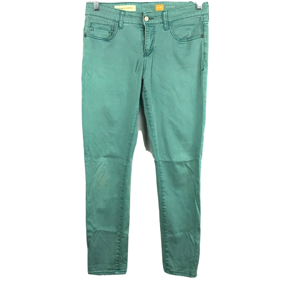 Pilcro And The Letterpress Jeans Womens Sz 28‎ Blue Teal Stet Fit Skinny Stretch